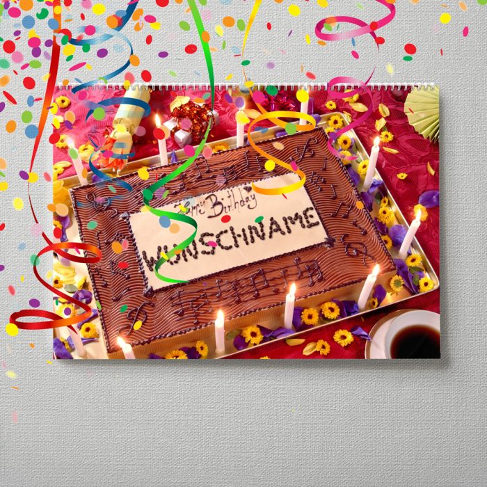 Kalender mit Namen zum Geburtstag – Musiktorte