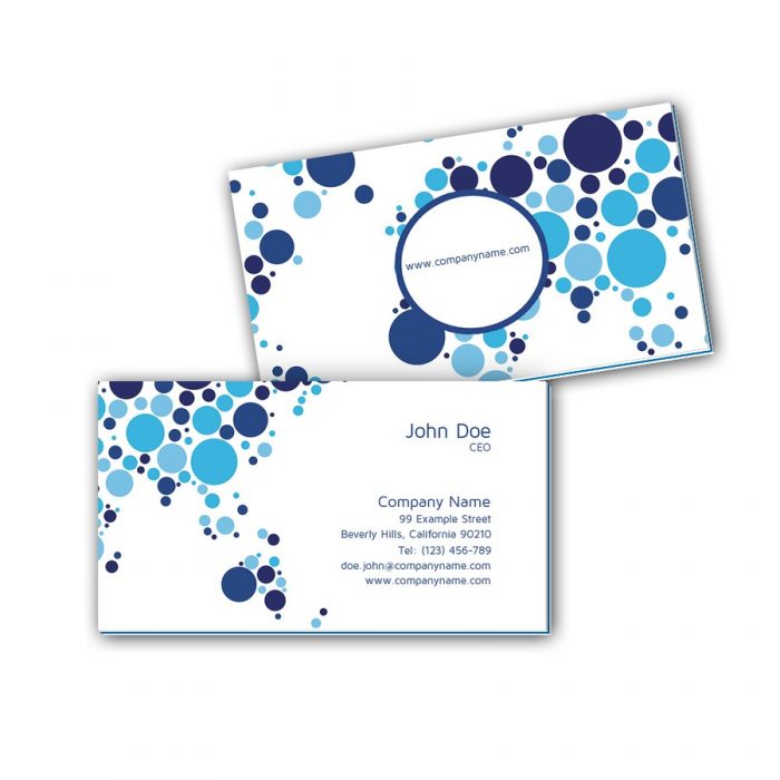 Visitenkarten mit Farbkern - Blaue Kreise
